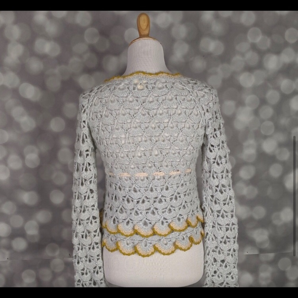 Anthropologie Sleeping on Snow Crochet Cardigan - Picture 3 of 5
